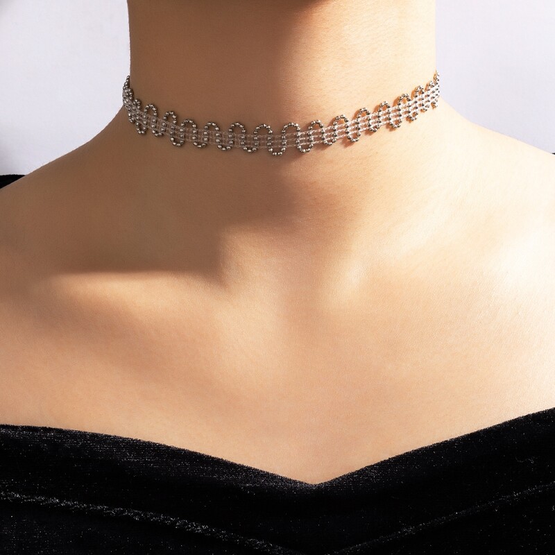 

Wave Design Choker, Silver