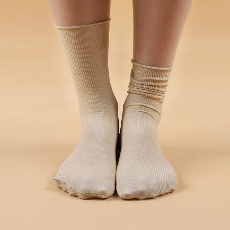 

Solid Crew Socks, Beige