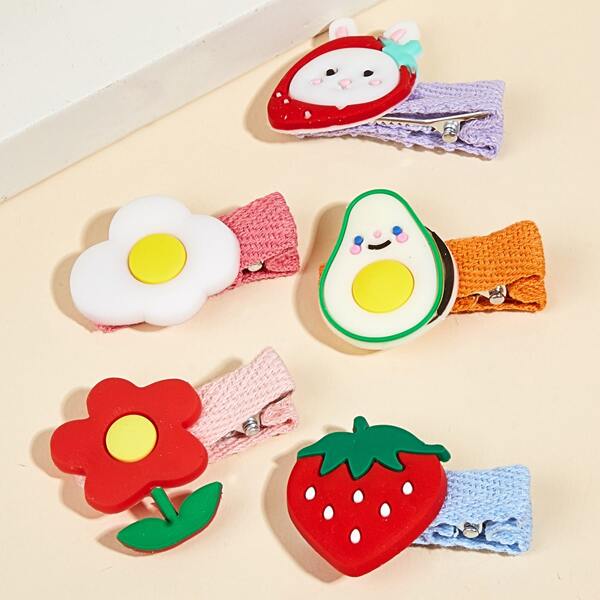 

5pcs Cartoon Pet Hair Clip Set, Multicolor