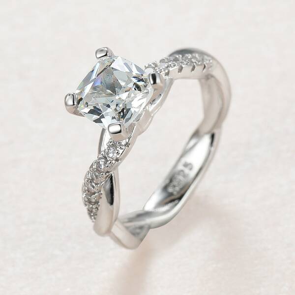

Rhinestone Decor Ring, Silver