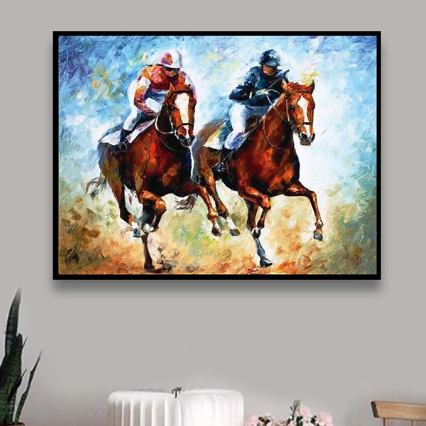 

Horse Print DIY Diamond Unframed Painting, Multicolor