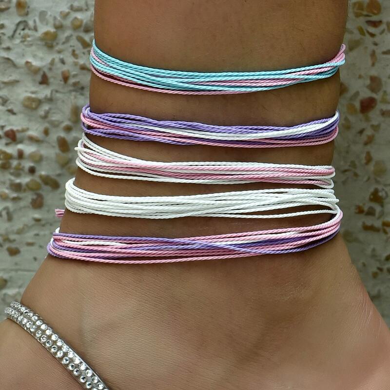 

5pcs Colorful String Anklet, Multicolor