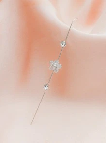 1 Pieza Pendiente De Perforación De Flor De Moda - Plateado - Ver 2