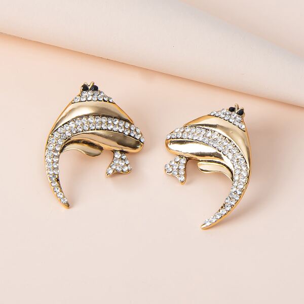 

Rhinestone Decor Stud Earrings, White
