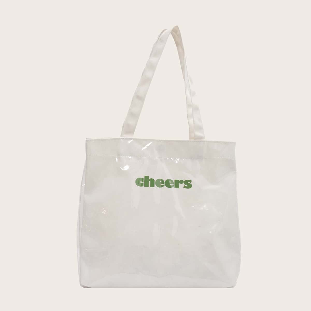 

Letter Graphic Tote Bag, White