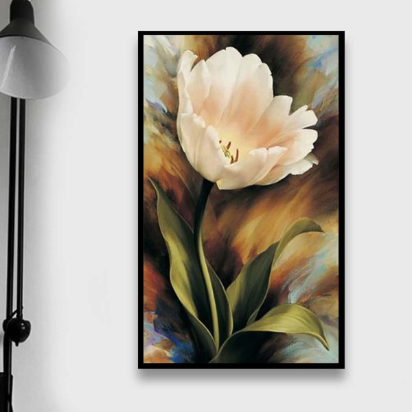 

Flower Print DIY Diamond Unframed Painting, Multicolor