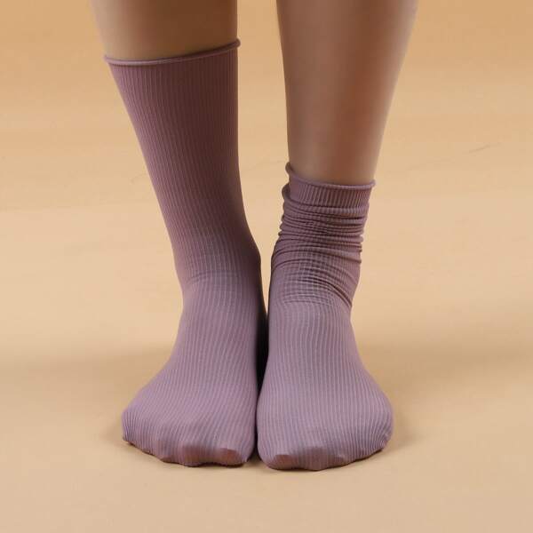 

Solid Crew Socks, Purple
