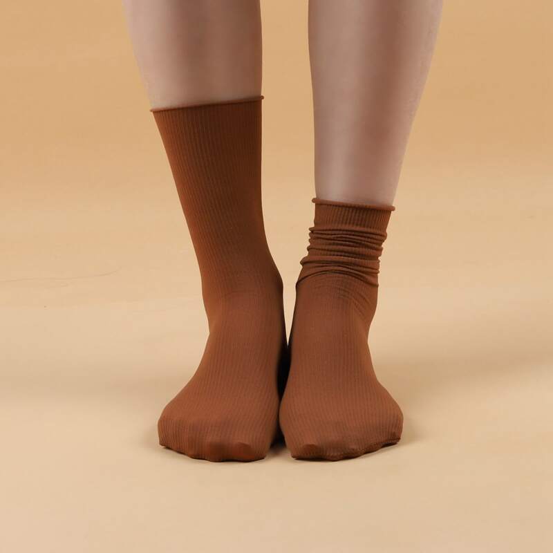 

Solid Crew Socks, Coffee brown