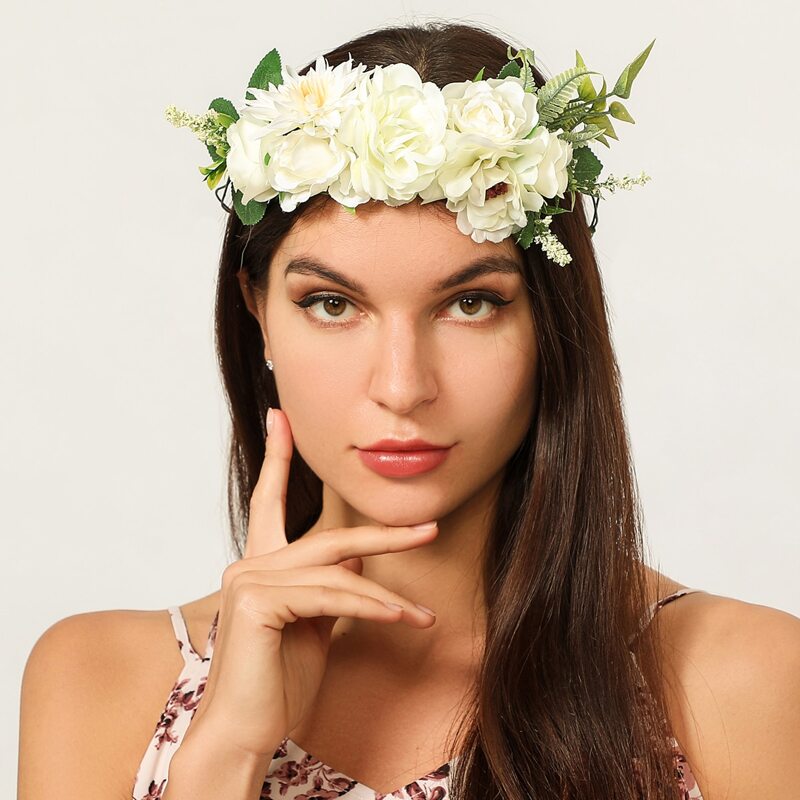 

Flower Decor Headband, White