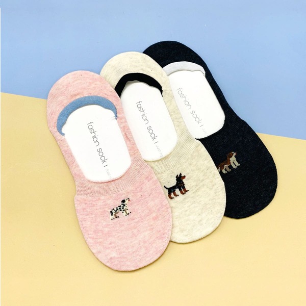 

3pairs Cartoon Graphic Invisible Socks, Multicolor