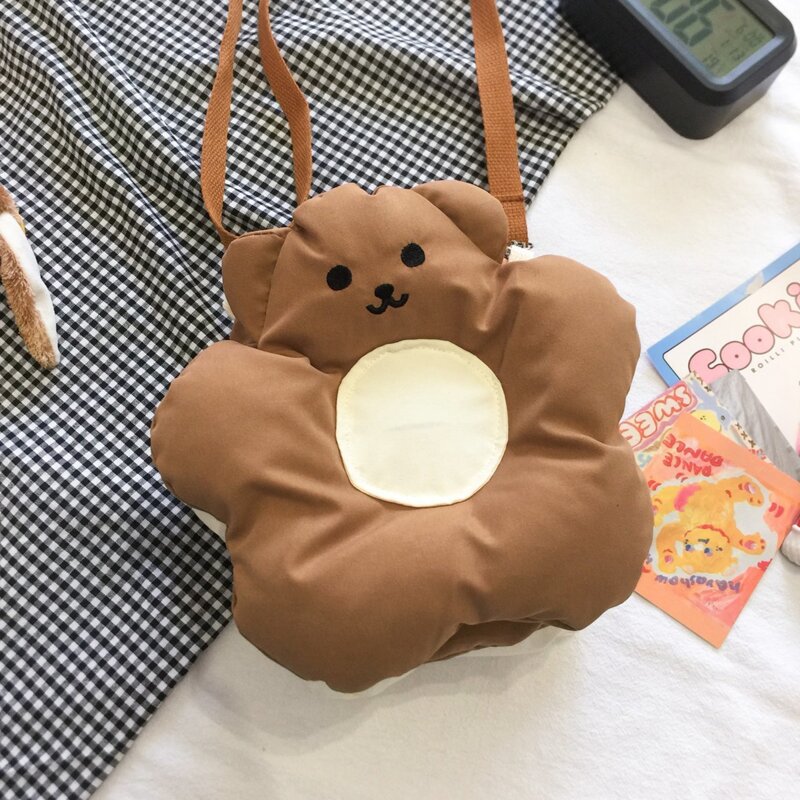 

Floral Bear Crossbody Bag, Brown