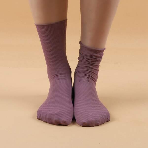 

Solid Crew Socks, Purple