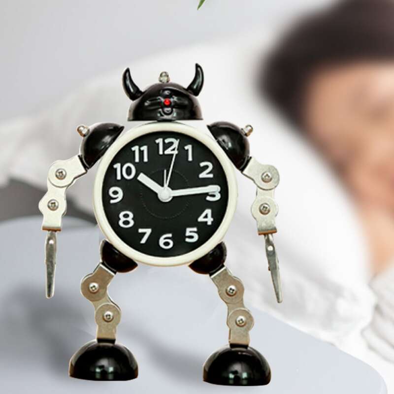 

1pc Robot Shaped Alarm Clock, Black