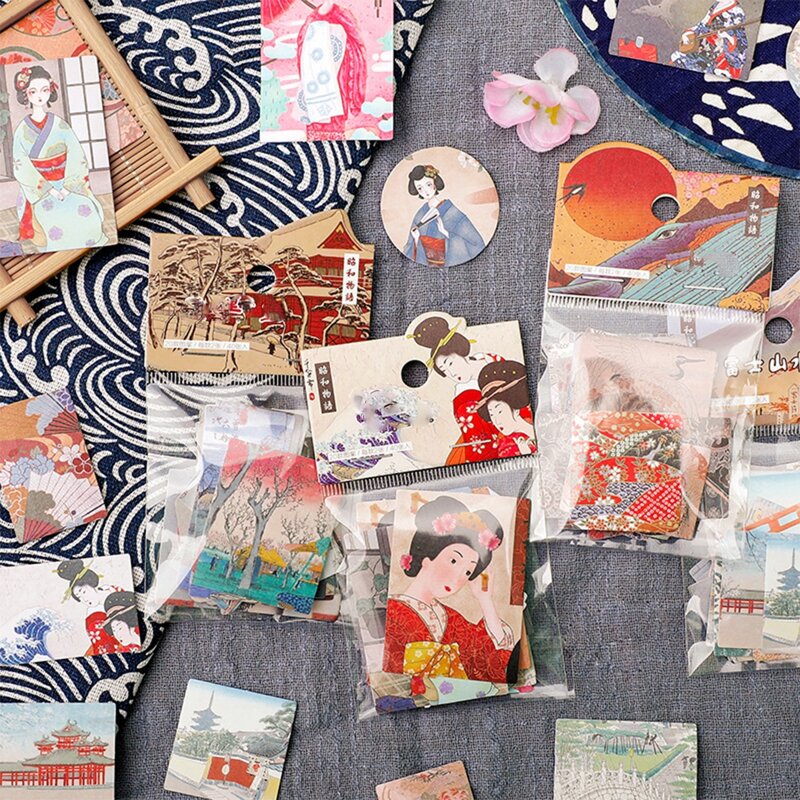 

40pcs Random Japanese Pattern Sticker, Multicolor