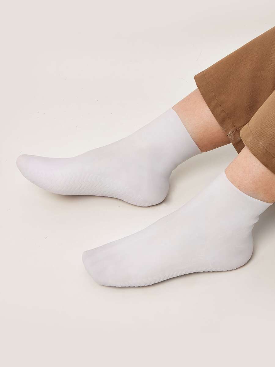Foot care 矽膠保濕緩解襪,1對高彈性吸收壓力襪,可重複使用蘆薈襪,隔夜SPA襪,女士男士防滑凝膠後跟襪乾性皮膚乾燥腳粗糙皮膚,家庭足部護理,與您最喜歡乳液和麵霜一起使用 - 白色 - 查看 1