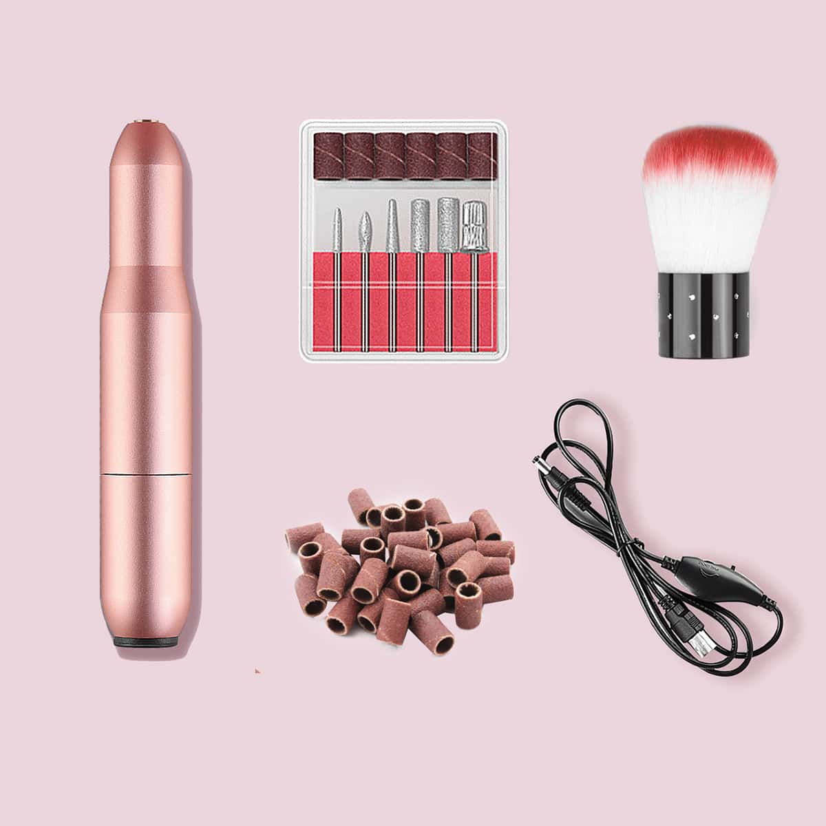 

58pcs Nail Art Grinding Tool Set With Random Brush, Multicolor
