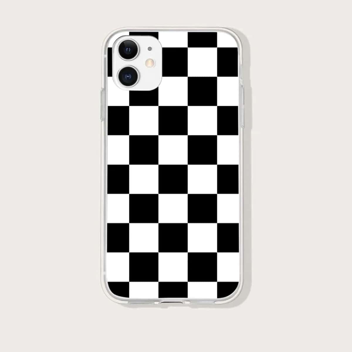 

Checkboard Phone Case, Black and white