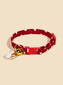 1pc Cat Pendant Pet Necklace - Red - View 2