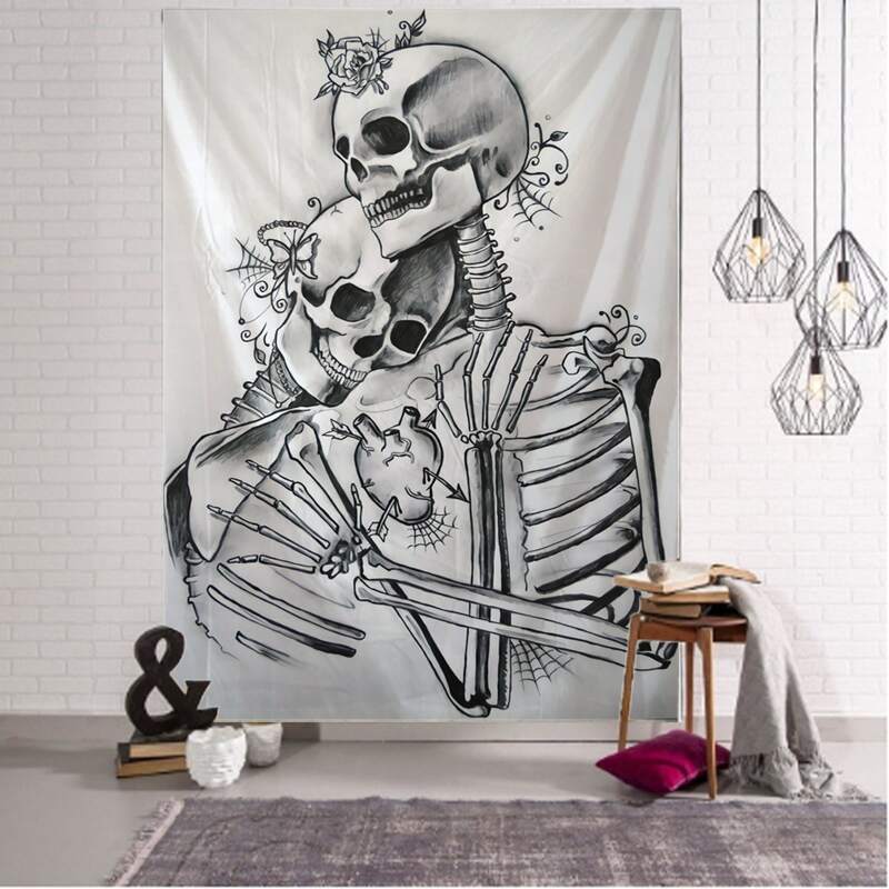 

Skeleton Print Tapestry, Multicolor