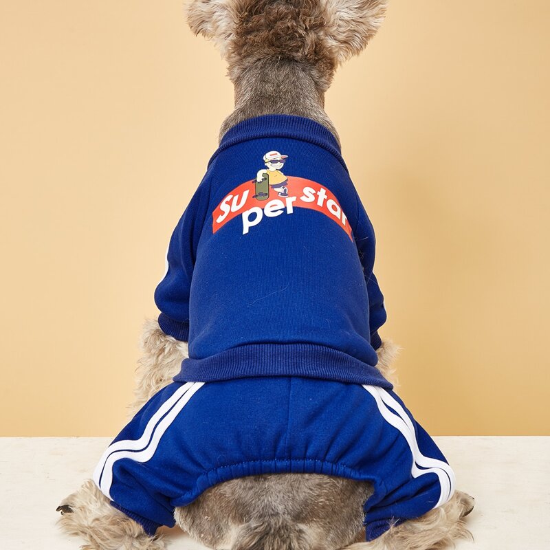 

Cartoon Graphic Pet Jumpsuit, Blue