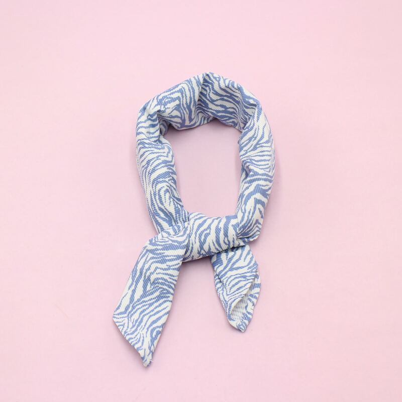 Zebra Striped Bandana, Baby blue