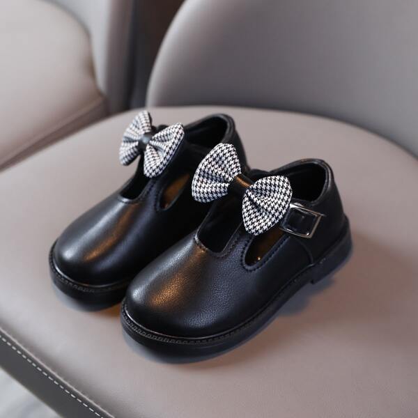 

Girls Bow Decor Mary Janes, Black