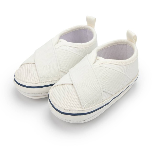 

Baby Boy Cross Band Design Flats, White
