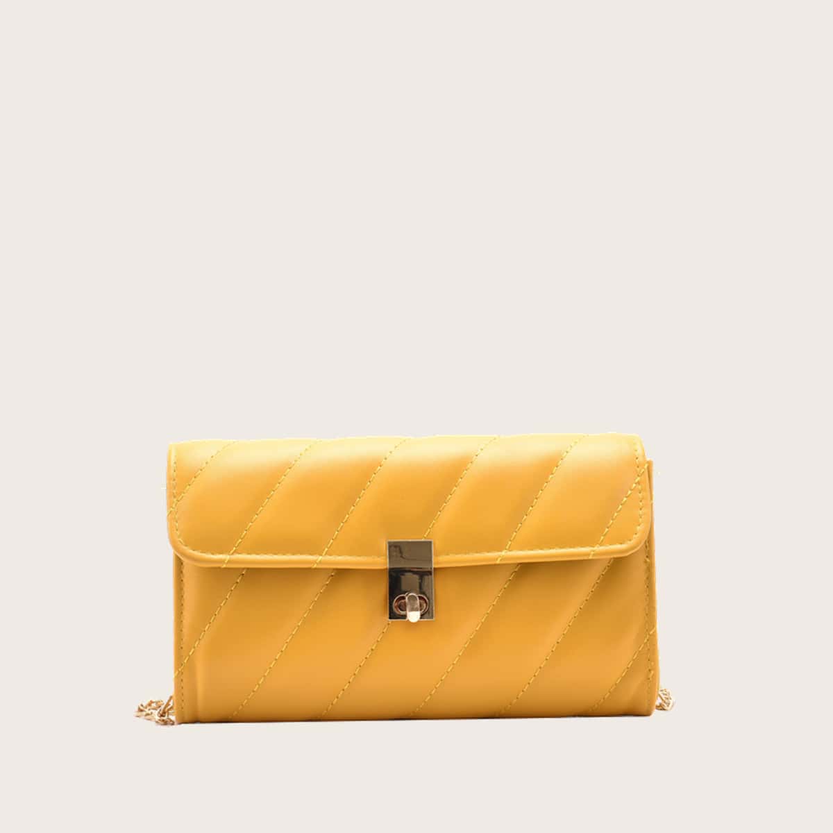 

Solid Chain Crossbody Bag, Yellow