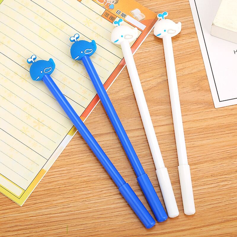 

4pcs Cartoon Whale Gel Pen, Black