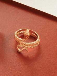 蛇設計戒指 - 金黃色 - 查看 2