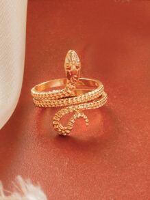 蛇設計戒指 - 金黃色 - 查看 3