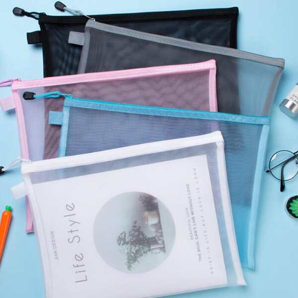 

1pc Random Color Mesh File Pocket, Multicolor