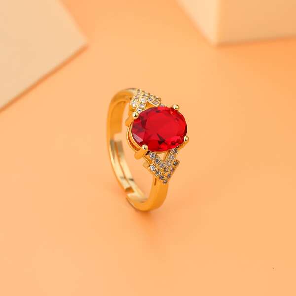 

Rhinestone Decor Ring, Gold