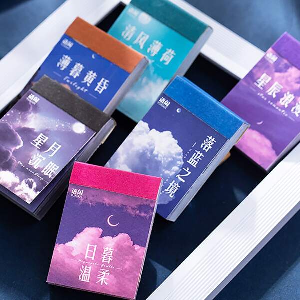 

1box Sky Print Random Sticker, Multicolor