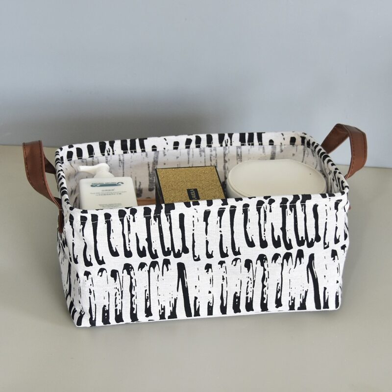 

Graphic Print Storage Basket, Black and white