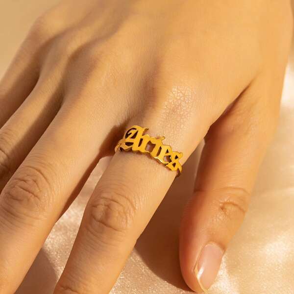 

Constellation Letter Cuff Ring, Gold