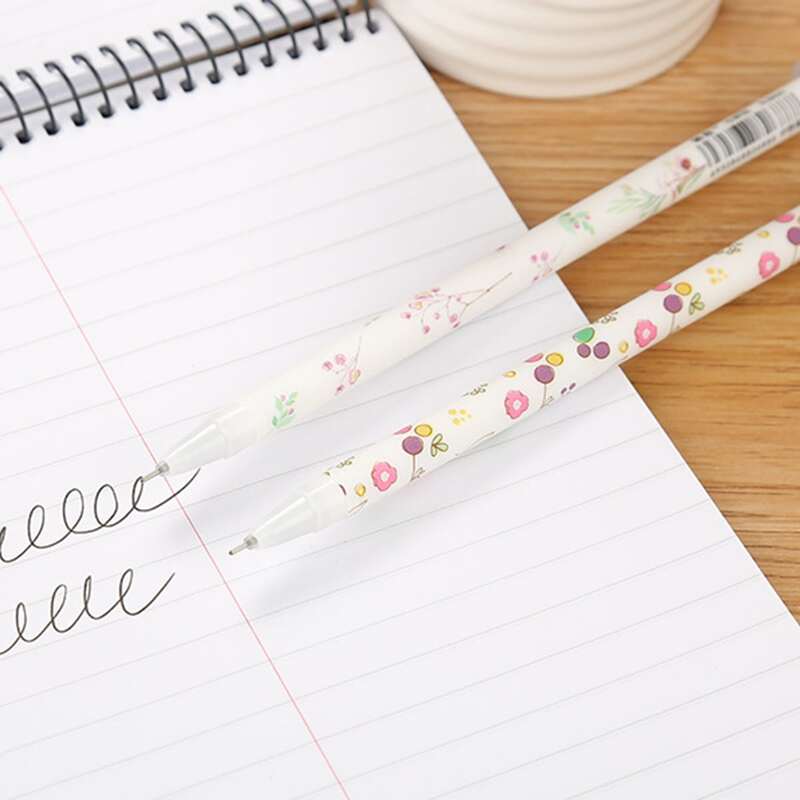 

6pcs Floral Pattern Gel Pen, Multicolor
