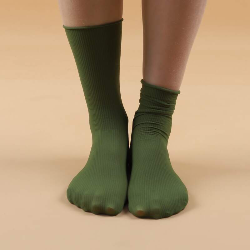 

Solid Crew Socks, Green