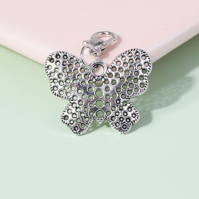 

Hollow Butterfly Charm Keychain, Silver