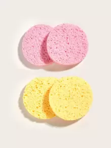 4 Miếng Bọt Biển Mặt Tự Nhiên Tròn Mềm Tẩy Tế Bào Chết Mặt Miếng Bọt Biển Làm Sạch Có Thể Tái Sử Dụng Bọt Biển Mỹ Phẩm, Tẩy Trang - Màu vàng - Xem 1