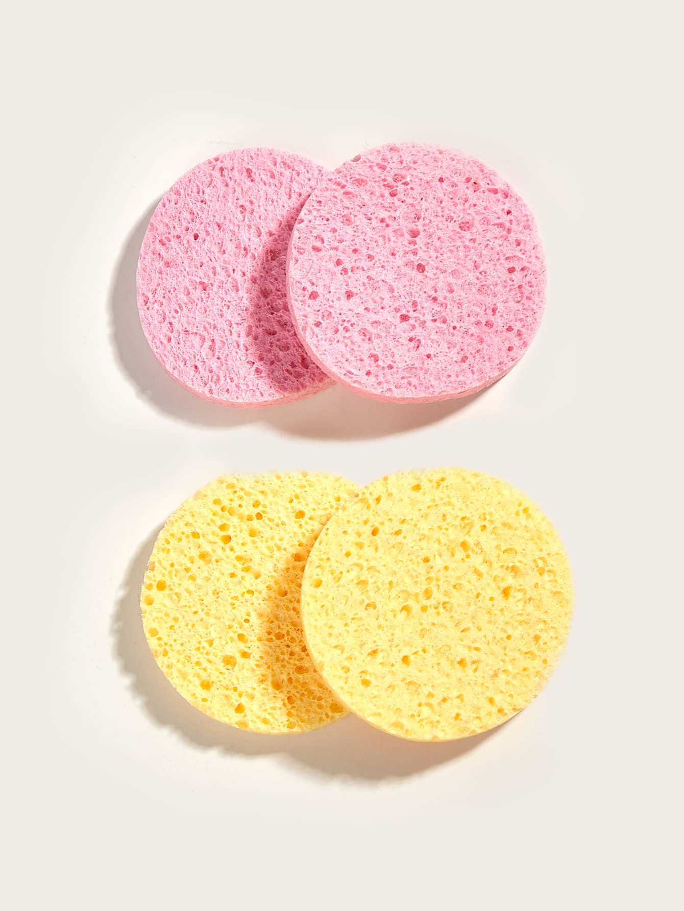 4 Miếng Bọt Biển Mặt Tự Nhiên Tròn Mềm Tẩy Tế Bào Chết Mặt Miếng Bọt Biển Làm Sạch Có Thể Tái Sử Dụng Bọt Biển Mỹ Phẩm, Tẩy Trang - Màu vàng - Xem 1
