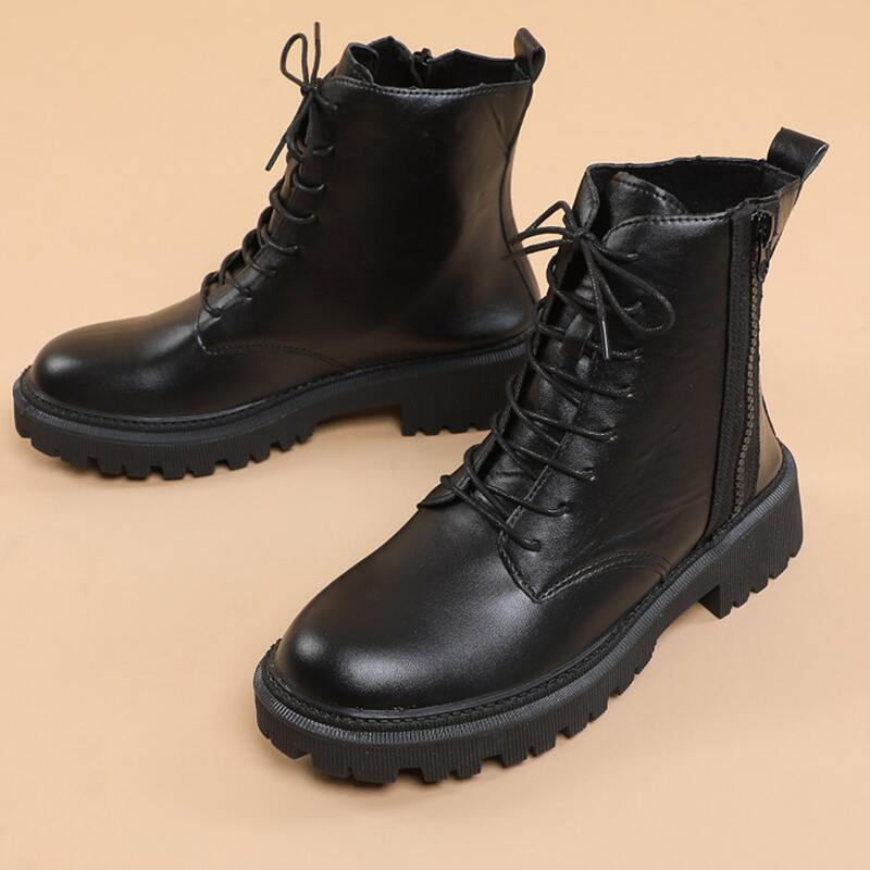

Lug Sole Combat Boots, Black