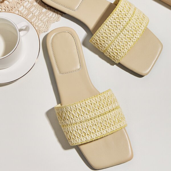 

Braided Slide Sandals, Apricot