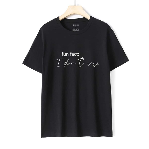 

Slogan Graphic Short Sleeve Tee, Black