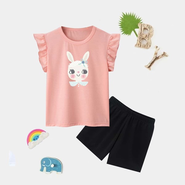 

Toddler Girls Cartoon Graphic Tank Top & Shorts, Multicolor