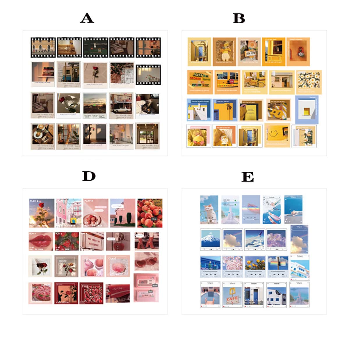 

40pcs Aesthetic Picture Sticker, Multicolor