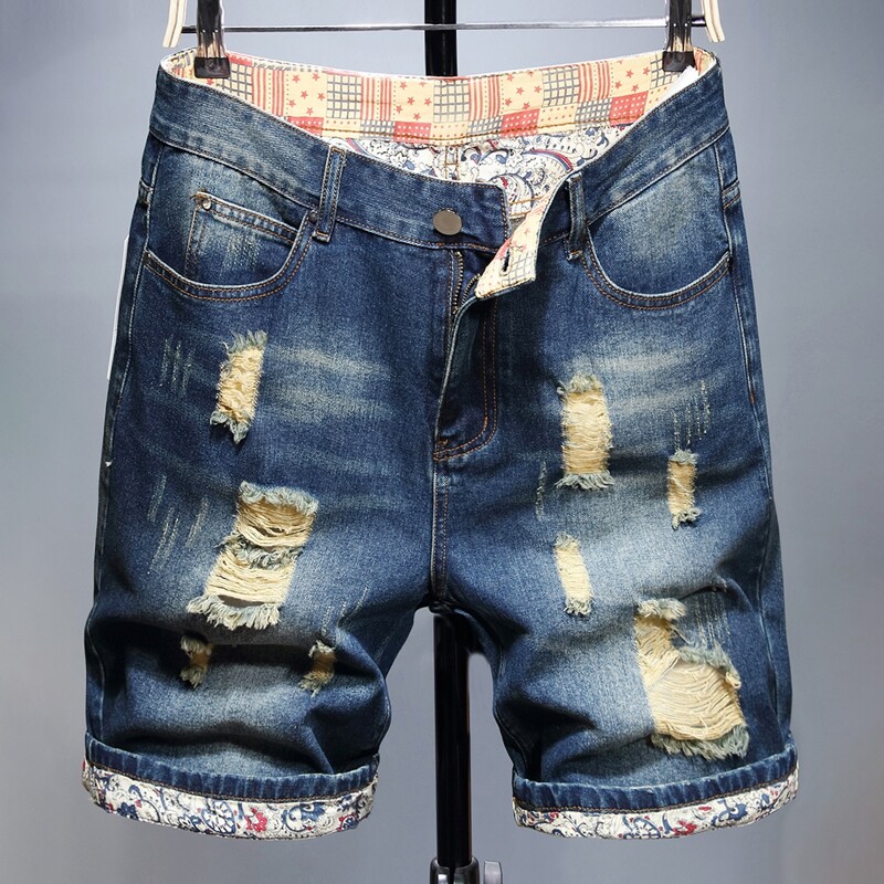 

Guys Ripped Denim Shorts, Medium wash