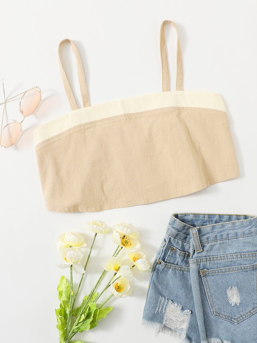 Áo hai dây Khối Màu Giải trí - Màu be - Xem 1