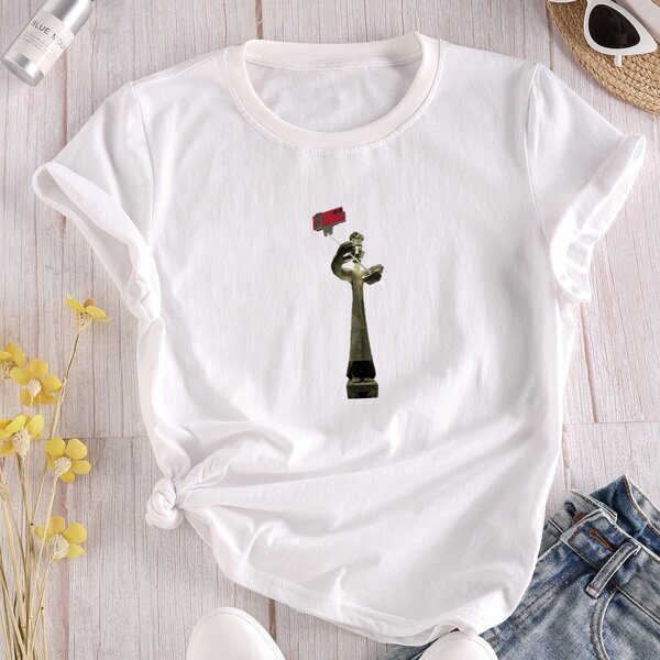 

Sculpture Figure Graphic Tee, White