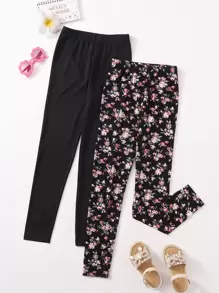 SHEIN Cô gái Tween Vải in hoa Xà cạp - Nhiều màu - Xem 1